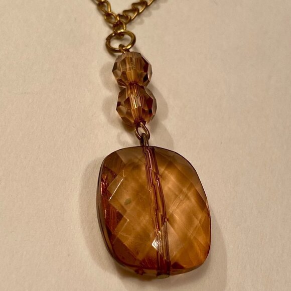 Earthy Brown Boho Festival Pendant Long Necklace - Picture 4 of 8